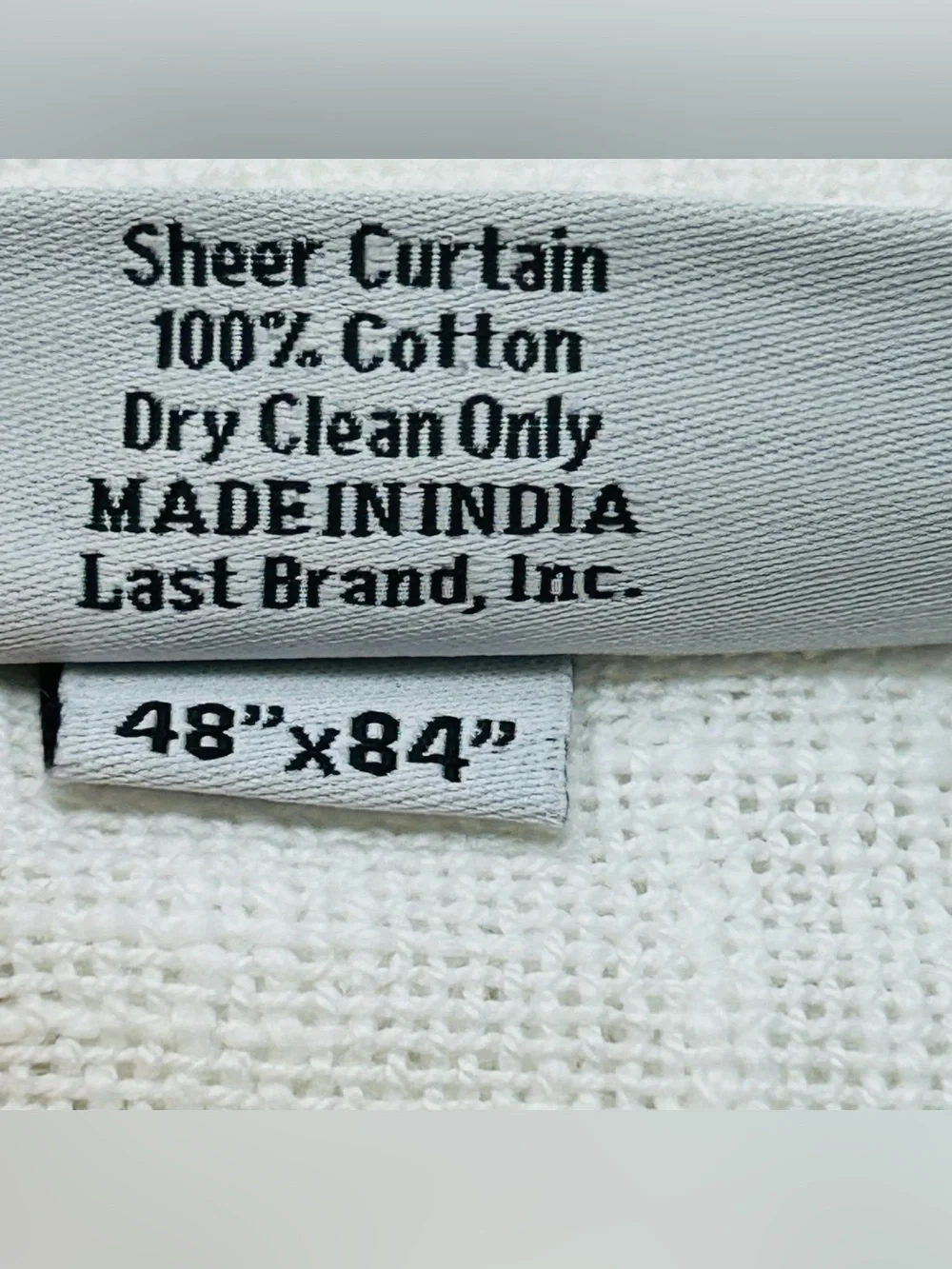 QUINCE Set Of 2 48x84 Cotton Sheer Curtains White 0522